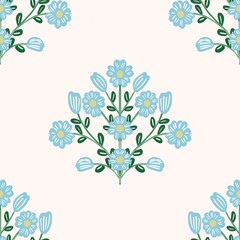 Seamless watercolour and unique floral pattern background for covers, notes, banner. Soft backgrounds colour. Watercolour art work. Flower stalk. Colourful flower. Summer Spring.