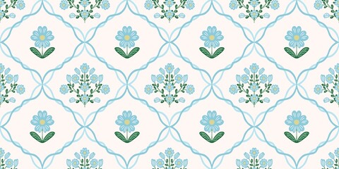 Seamless watercolour and unique floral pattern background for covers, notes, banner. Soft backgrounds colour. Watercolour art work. Flower stalk. Colourful flower. Summer Spring.