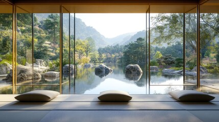 Fototapeta premium Tranquil zen garden view