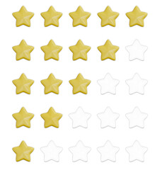 별점 평가 리뷰 아이콘 3D 일러스트 / Star Rating Review Icon 3D Illustration