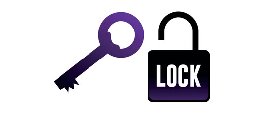 Key and Lock Vector Icon Set – Security Symbols on White Background