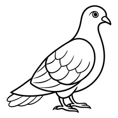 Dove line art vector