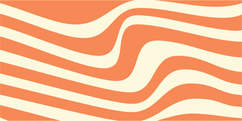 Background horizontal abstract with colorful waves Trendy vector illustration retro 60s, 70s style