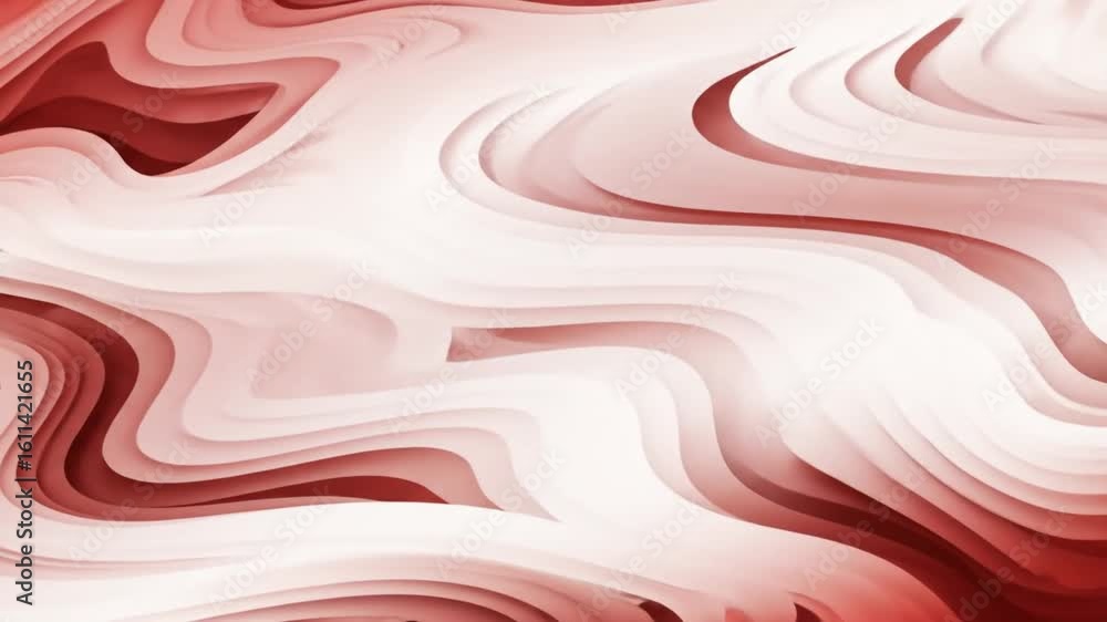 Poster abstract swirling pattern in shades of red and white, creating a fluid, dynamic, and organic visual 