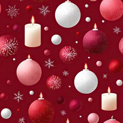 Holiday, fun, new year, Christmas, unique beautiful backgroundred candle white colorful ball
