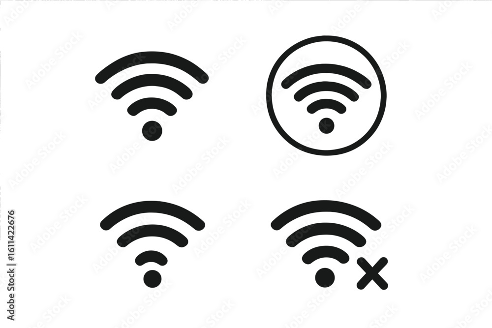 Poster wi-fi icon set vector illustration. wireless network signal symbol collection for web and mobile app