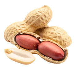 Peanuts in Shell and Shelled Kernels isolated on white or transparent png