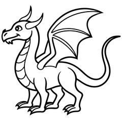 Dragon line art vector