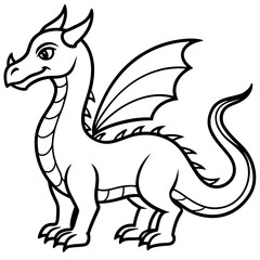 Dragon line art vector