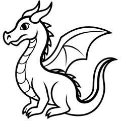 Dragon line art vector