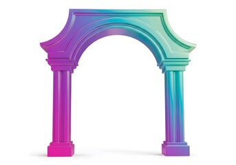 A vibrant archway featuring a gradient of colors, architectural elegance and design, inviting exploration and discovery.