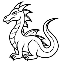 Dragon line art vector