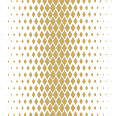 Abstract halftone gold squear dimond geometric pattern, minimal background border texture.
