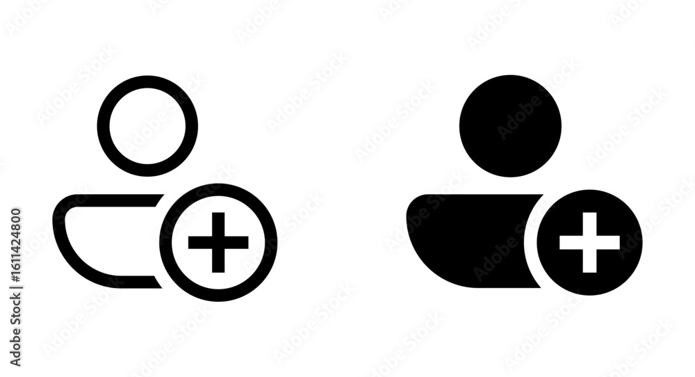 Aufkleber add account icon. user account avatar symbol. add new user with plus sign