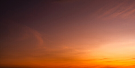 Red sunset sky background, Summer pink cloud golden color in the evening, Dramatic beautiful morning sunrise warm sky with orange, yellow, Horizon landscape bright sunshine romantic sun dawn, Dusk sky