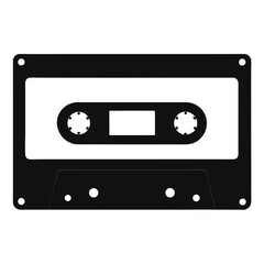 Fototapeta premium Minimalist silhouette of a classic cassette tape on a clean white background