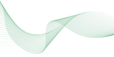 green line wave and abstract white background
