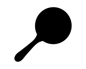 Minimalist silhouette illustration of a handheld vanity mirror on a white background