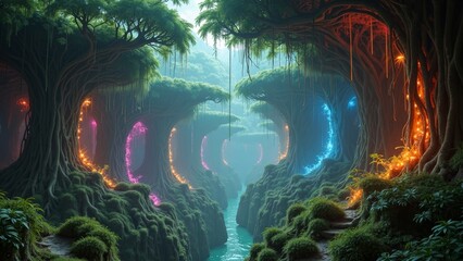 Fantasy Valley Ecological Scene