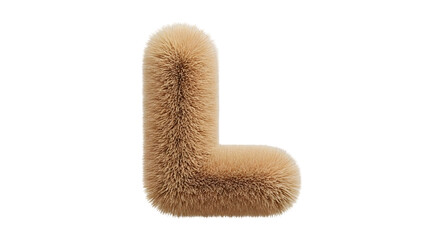 Soft fuzzy letter L alphabet character with natural texture, perfect for cozy branding and creative projects