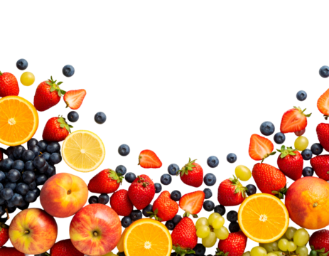 Fresh Fruit Border at the Bottom with Copy Space 