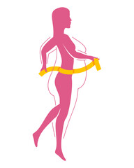 Losing weight icon - fitness or liposaction