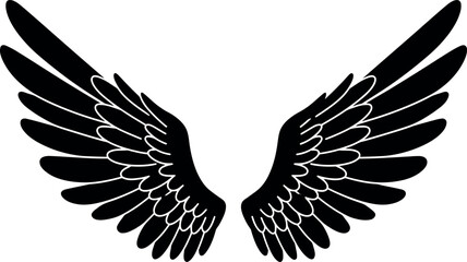 Obraz premium Black angel wings silhouette