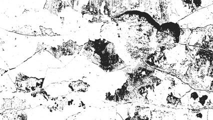 Grunge Black and White Texture Background, Abstract Distressed Vector Overlay, Vintage Noisy Texture for Design Use, Old Worn Paper Ink Texture Template