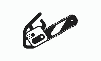  Chainsaw tool silhouette, logging equipment icon, black vector graphic, chainsaw silhouette vector illustration 

