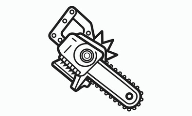  Chainsaw tool silhouette, logging equipment icon, black vector graphic, chainsaw silhouette vector illustration 
