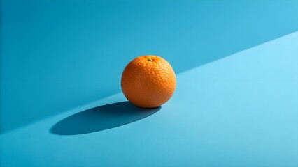 A minimalist abstract orange in blue background 