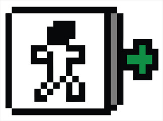 Obraz premium Retro digital art with vibrant colors and classic typography evoking a nostalgic 8-bit gaming aesthetic for creative projects