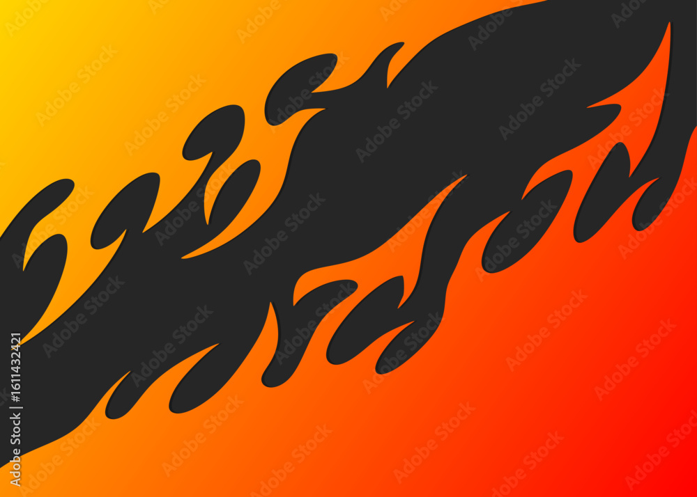 Poster simple background with flame pattern and with some copy space area