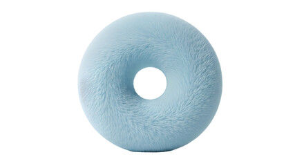 Soft, fluffy pastel blue ring with a unique fuzzy texture and inviting circular shape perfect for comfort and aesthetic appeal