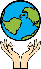 hands holding earth