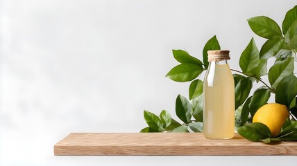lemonade on wooden background