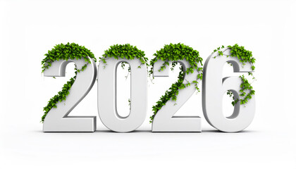 New Year 2026 Creative Design Concept with creepers have grown over the numbers	
