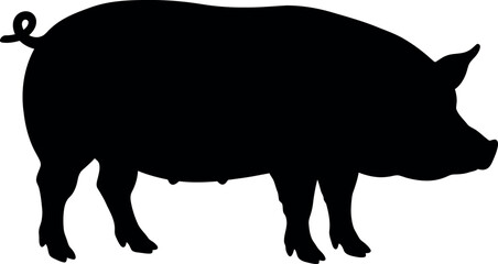 Black pig silhouette