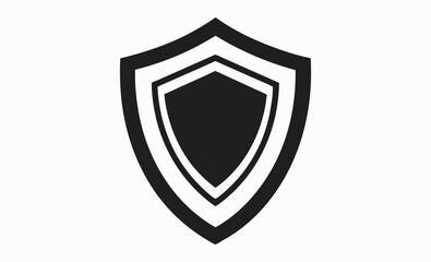 Shield icon silhouette, security badge vector, protection emblem black, verified shield silhouette vector 