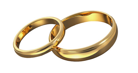 wedding rings on white