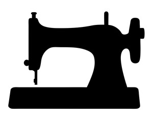 A Bold Silhouette of a Classic Sewing Machine Ready for Creation