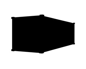 Obraz premium Minimalist black silhouette of a shipping container on a white background