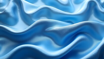 Obraz premium Wrinkled lightblue fabric creates a smooth flowing textured surface with subtle shadows