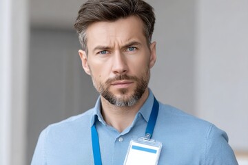 portrait of a handsome man working in an office