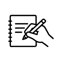 Hand writing in notebook with a pen, concept of Back to School  