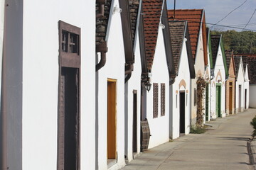 street in South-Hungary with wine cellars