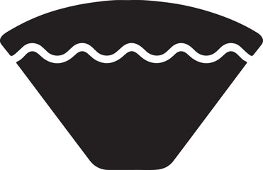 Silhouette vector of a coffee filter icon, perfect for brewing, cafe branding, and barista tool designs.
