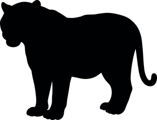 Fototapeta premium Black panther silhouette standing side view