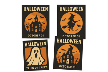 Vector illustration of adorable children in vibrant Halloween costumes isolated for a party setting