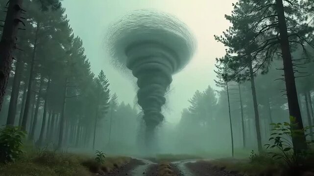 Tornado or cyclone illustration representing natural disaster, extreme weather, or environmental danger